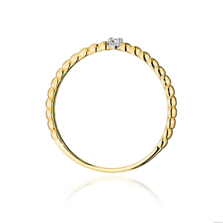 Pierścionek W0601 Diament 0,02ct żółte złoto