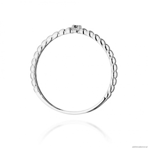 Pierścionek W0601 Czarny Diament 0,02ct białe złoto