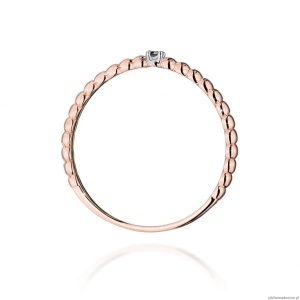 Pierścionek W0601 Czarny Diament 0,02ct białe złoto