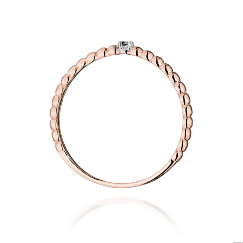 Pierścionek W0601 Czarny Diament 0,02ct białe złoto