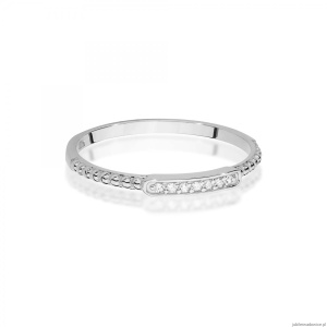 Pierścionek W0606 z diamentami białe złoto