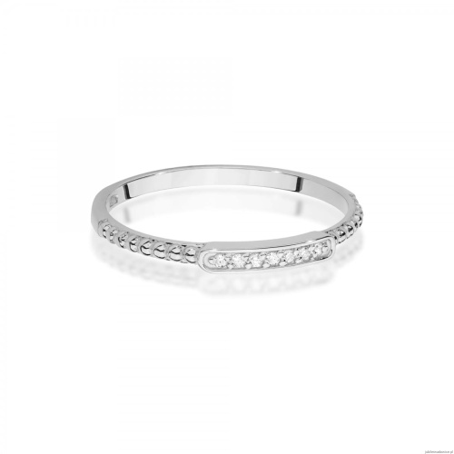 Pierścionek W0606 z diamentami białe złoto