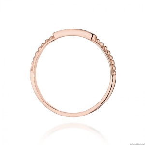 Pierścionek W0606 z diamentami różowe złoto