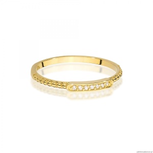 Pierścionek W0606 z diamentami żółte złoto