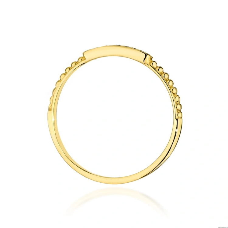 Pierścionek W0606 z diamentami żółte złoto