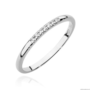 Pierścionek W0607 z diamentami białe złoto