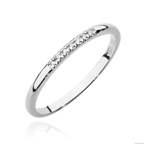 Pierścionek W0607 z diamentami białe złoto