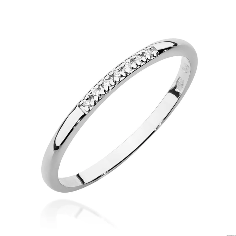 Pierścionek W0607 z diamentami białe złoto