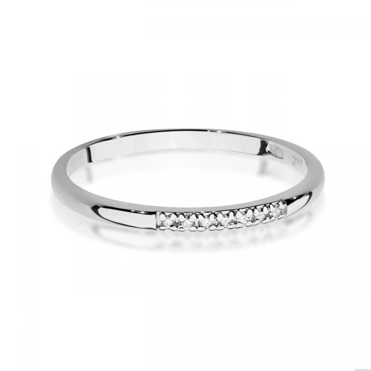 Pierścionek W0607 z diamentami białe złoto
