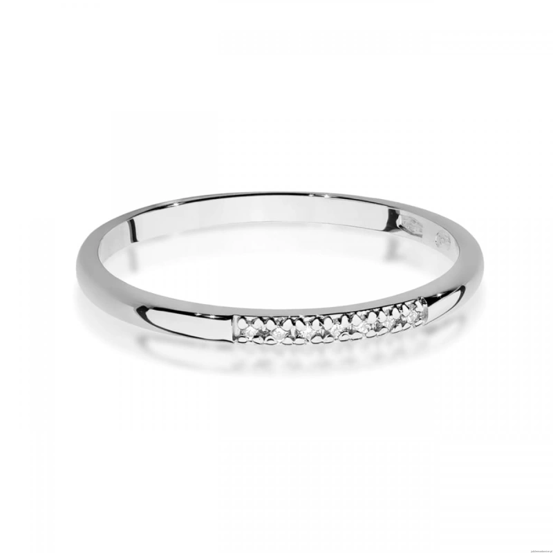 Pierścionek W0607 z diamentami białe złoto