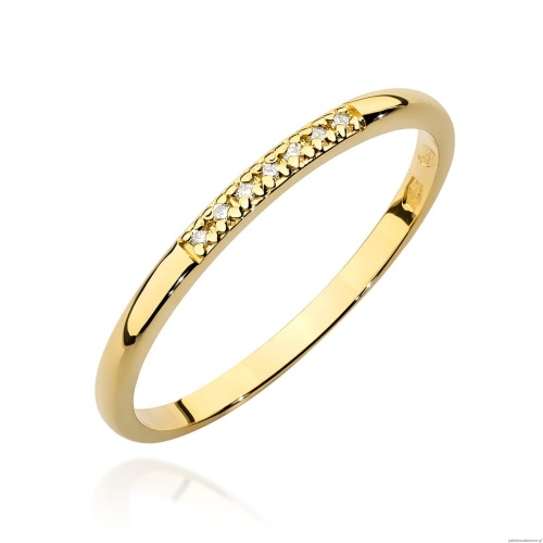 Pierścionek W0607 z diamentami żółte złoto