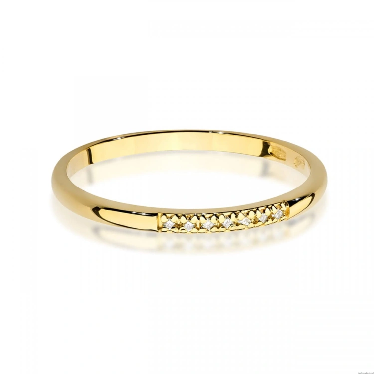 Pierścionek W0607 z diamentami żółte złoto