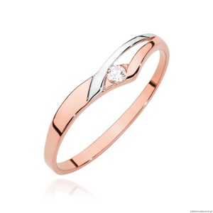 Pierścionek W0609 Diament 0,04ct różowe złoto