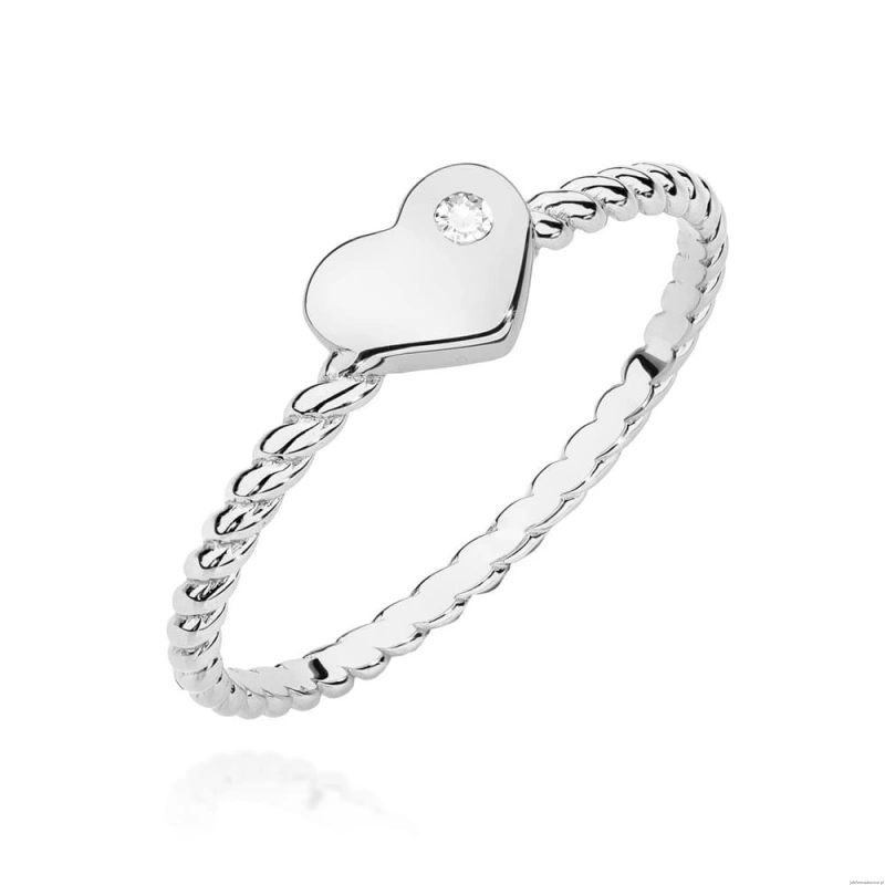 Pierścionek W0610 Diament 0,03ct białe złoto