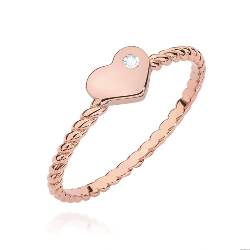 Pierścionek W0610 Diament 0,03ct różowe złoto