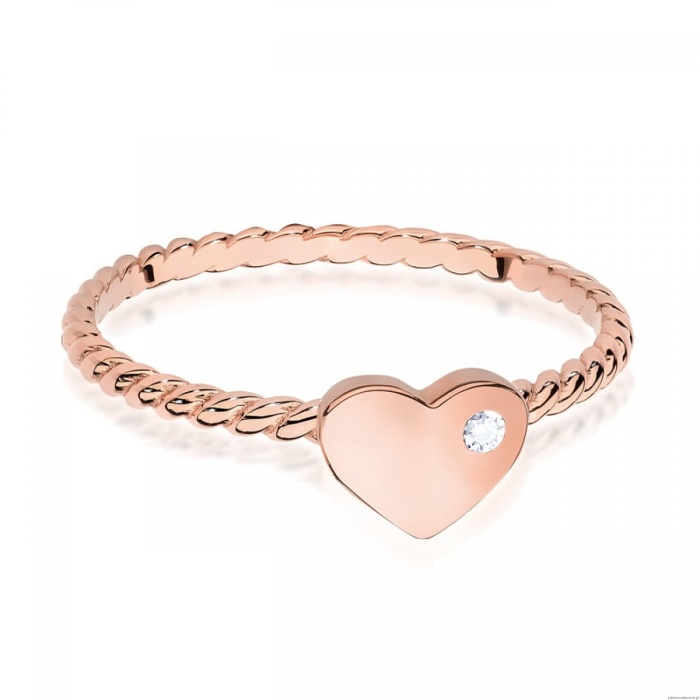 Pierścionek W0610 Diament 0,03ct różowe złoto