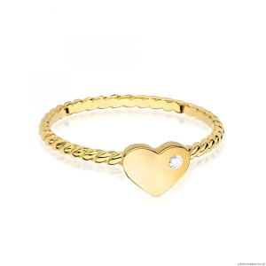 Pierścionek W0610 Diament 0,03ct żółte złoto