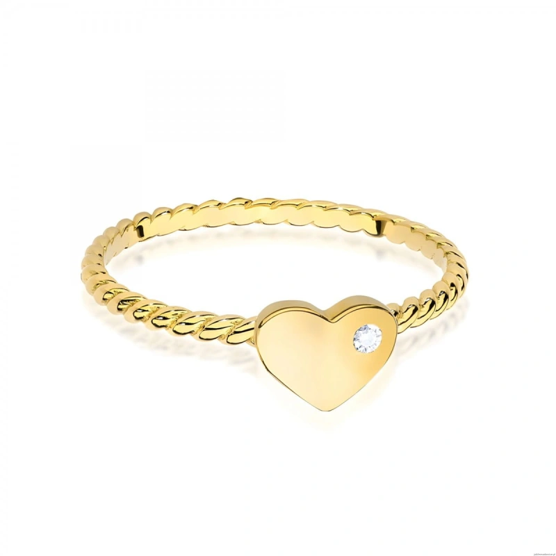 Pierścionek W0610 Diament 0,03ct żółte złoto