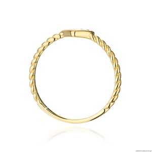 Pierścionek W0610 Diament 0,03ct żółte złoto