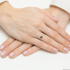 Pierścionek W0610 Diament 0,03ct żółte złoto