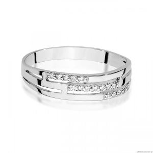 Pierścionek W0612 z diamentami białe złoto