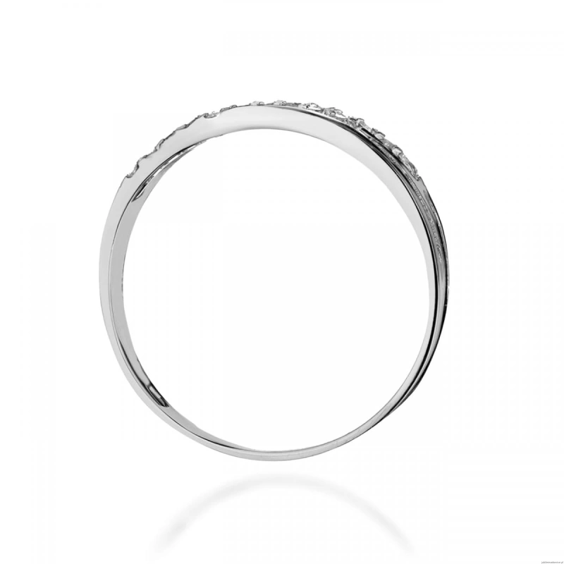 Pierścionek W0612 z diamentami białe złoto