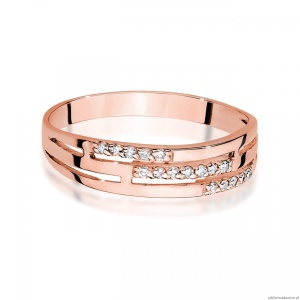 Pierścionek W0612 z diamentami różowe złoto