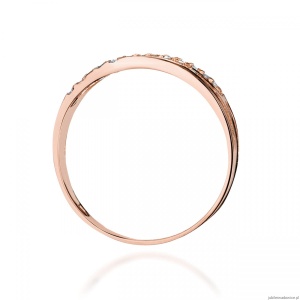 Pierścionek W0612 z diamentami różowe złoto