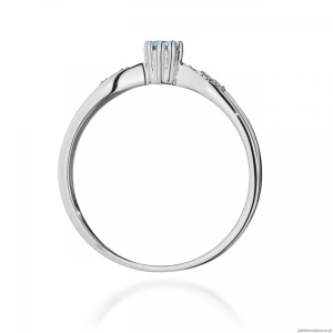 Pierścionek W0613 Topaz 0,15ct białe złoto