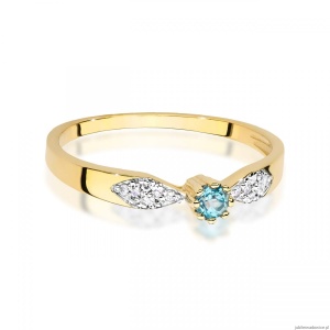 Pierścionek W0613 Topaz 0,15ct żółte złoto