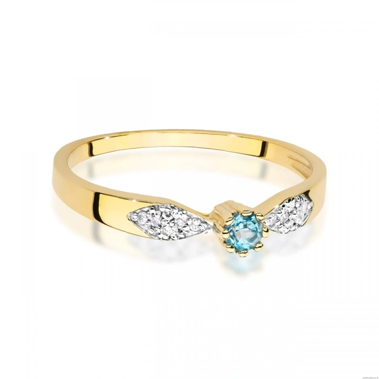 Pierścionek W0613 Topaz 0,15ct żółte złoto