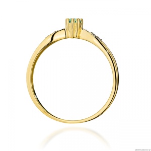 Pierścionek W0613 Topaz 0,15ct żółte złoto