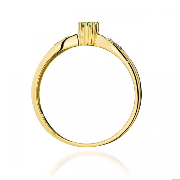 Pierścionek W0613 Topaz 0,15ct żółte złoto