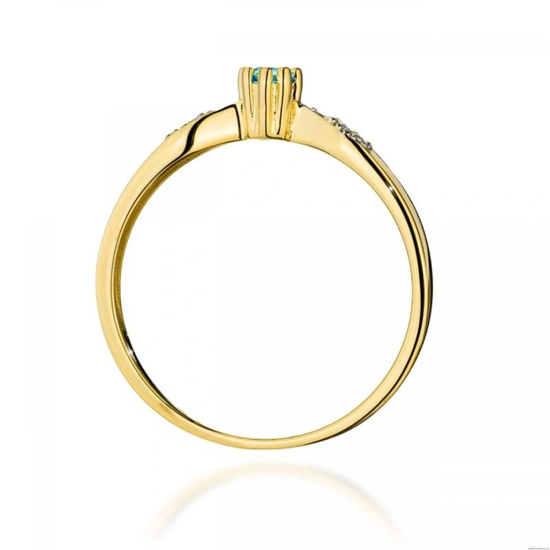 Pierścionek W0613 Topaz 0,15ct żółte złoto