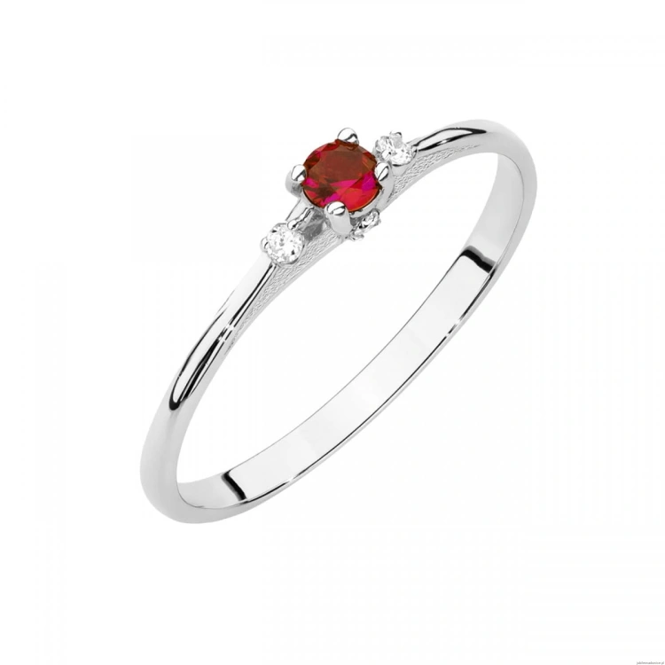 Pierścionek W0614 Rubin 0,15ct białe złoto