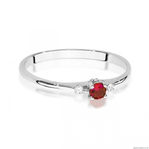 Pierścionek W0614 Rubin 0,15ct białe złoto