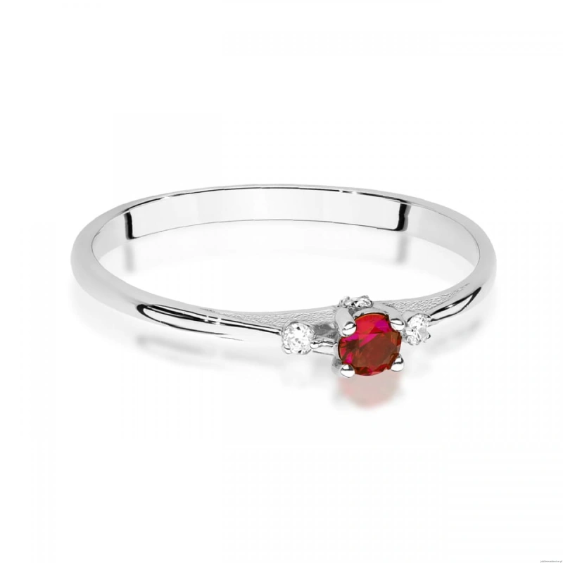 Pierścionek W0614 Rubin 0,15ct białe złoto