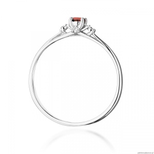 Pierścionek W0614 Rubin 0,15ct białe złoto