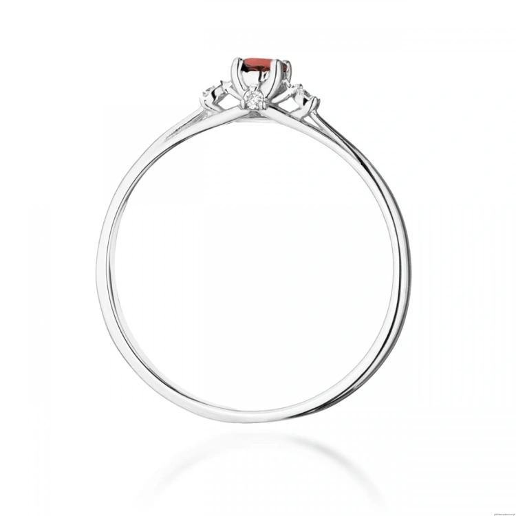 Pierścionek W0614 Rubin 0,15ct białe złoto