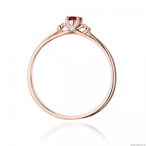 Pierścionek W0614 Rubin 0,15ct różowe złoto