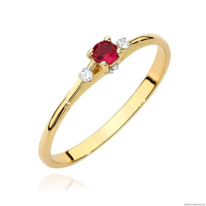 Pierścionek W0614 Rubin 0,15ct żółte złoto