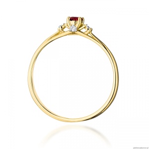 Pierścionek W0614 Rubin 0,15ct żółte złoto