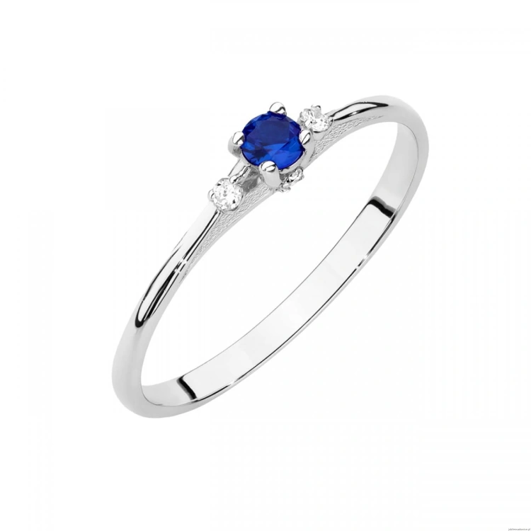 Pierścionek W0614 Szafir 0,15ct białe złoto