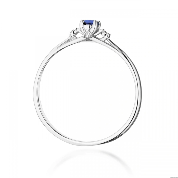 Pierścionek W0614 Szafir 0,15ct białe złoto