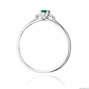 Pierścionek W0614 Szmaragd 0,15ct białe złoto
