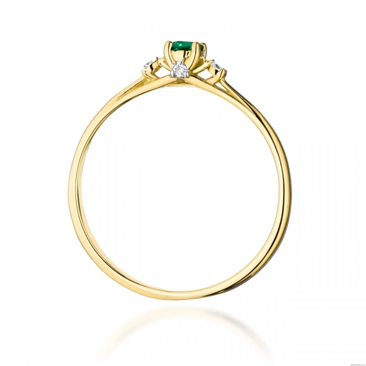 Pierścionek W0614 Szmaragd 0,15ct żółte złoto