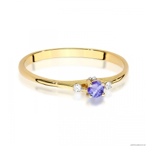 Pierścionek W0614 Tanzanit 0,15ct żółte złoto