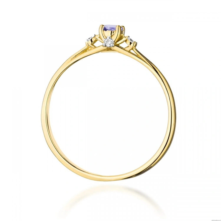 Pierścionek W0614 Tanzanit 0,15ct żółte złoto