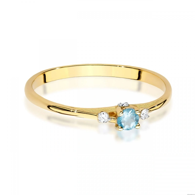 Pierścionek W0614 Topaz 0,15ct żółte złoto