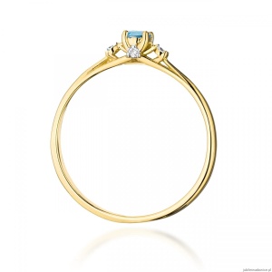 Pierścionek W0614 Topaz 0,15ct żółte złoto